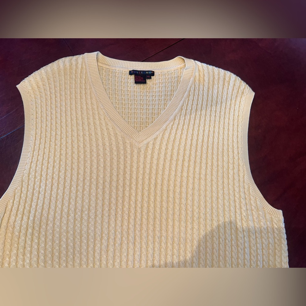 Tulleano Cream Men's Sweater Vest XL